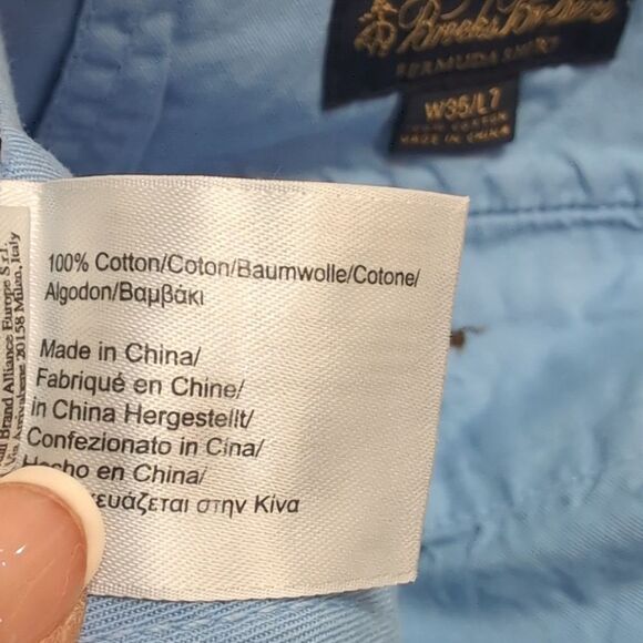BROOKS Brothers 7" Inseam Light Blue Bermuda Short Size 35 NWT - Picture 7 of 9